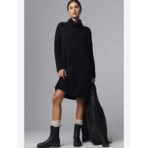 Barbour Ribbed Knit Stitch Turtleneck Dress - Black US 4 NWT